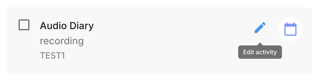 Activity card showing Edit activity tooltip on pencil icon