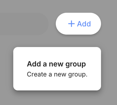 Groups tab + Add menu