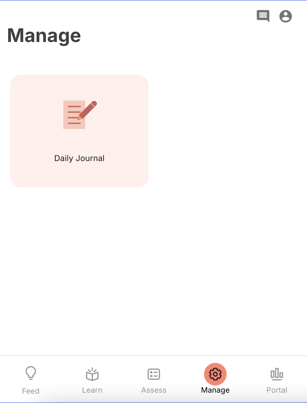 Journal on Manage tab