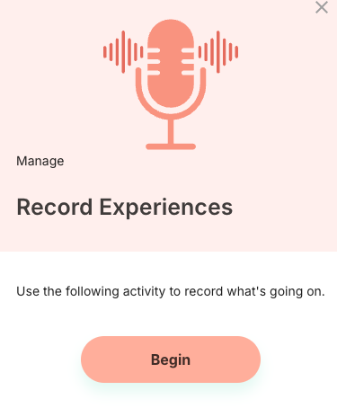 Voice Recording start screen