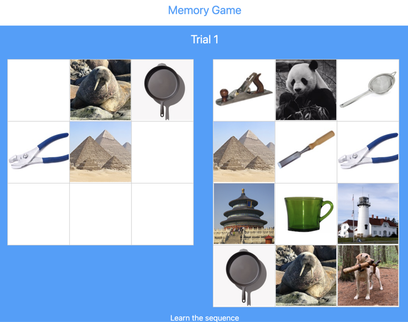 Memory Game screen 2