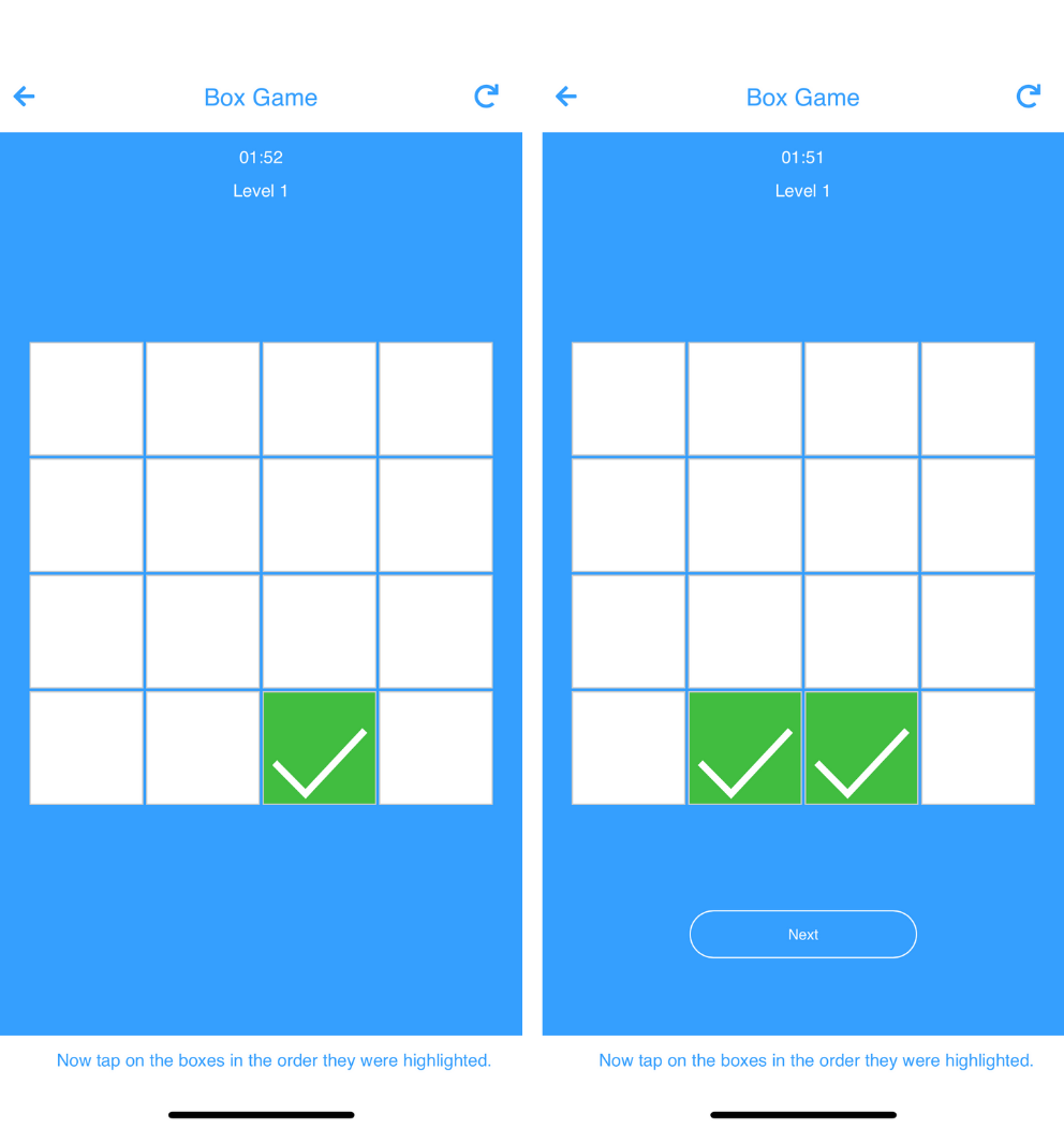 Spatial Span gameplay