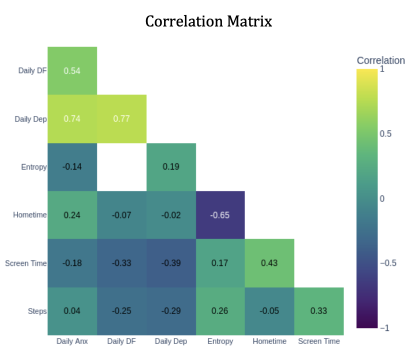 Feature correlation matrix