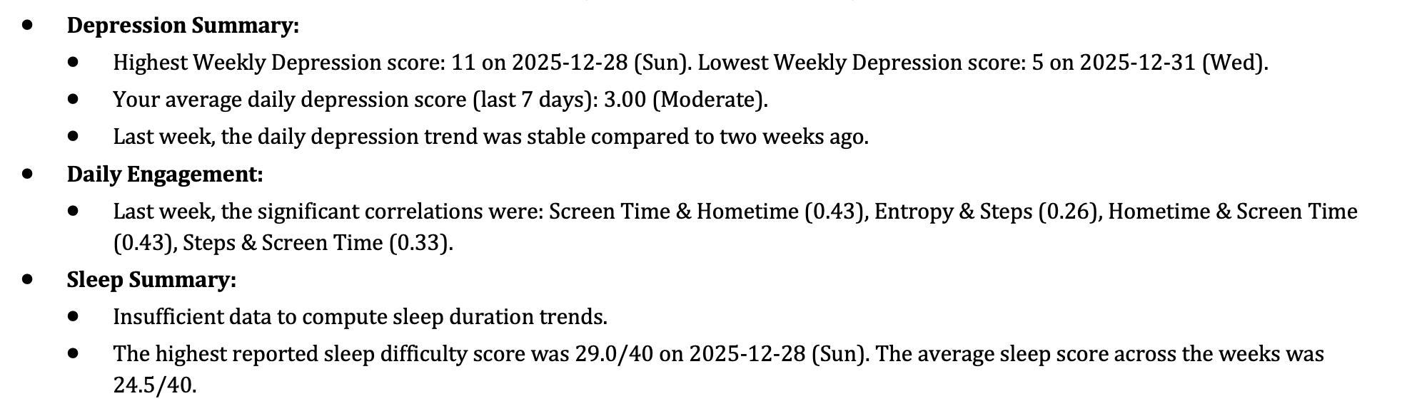 Behavioral correlations